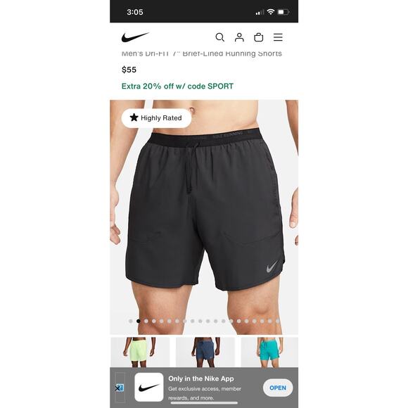 Nike Men's Athletic Running 7” Move To Zero Shorts Dm4757 Lined Size L - Picture 2 of 11